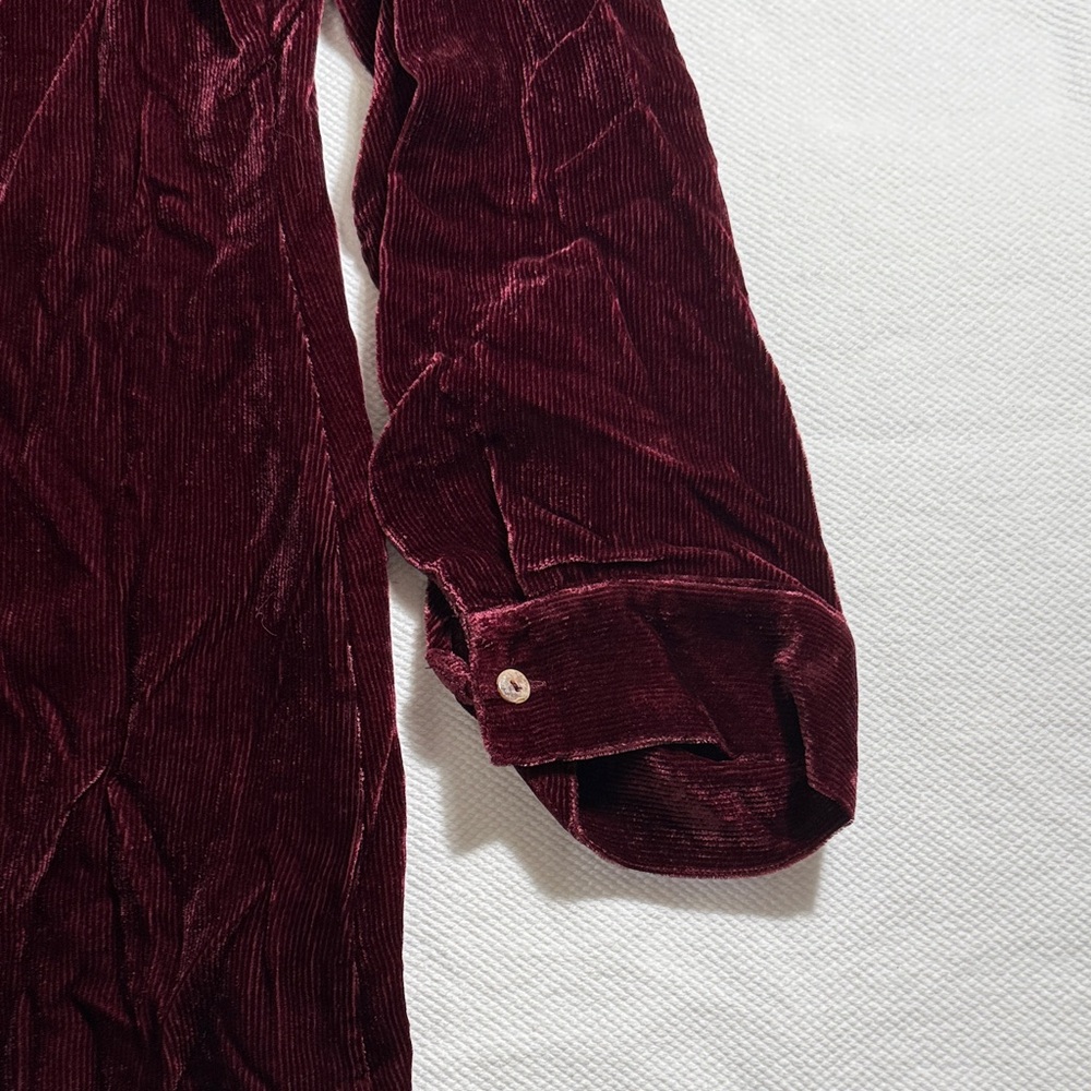 Johnny Was Velvet Shirt in Rich Maroon - Picture 6 of 10